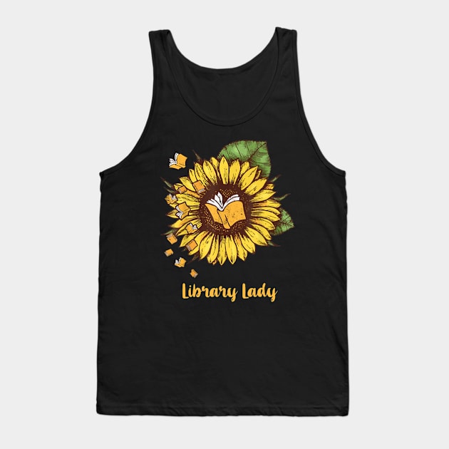 Library Lady - Sunflower Library Lady Tank Top by Lorelaimorris